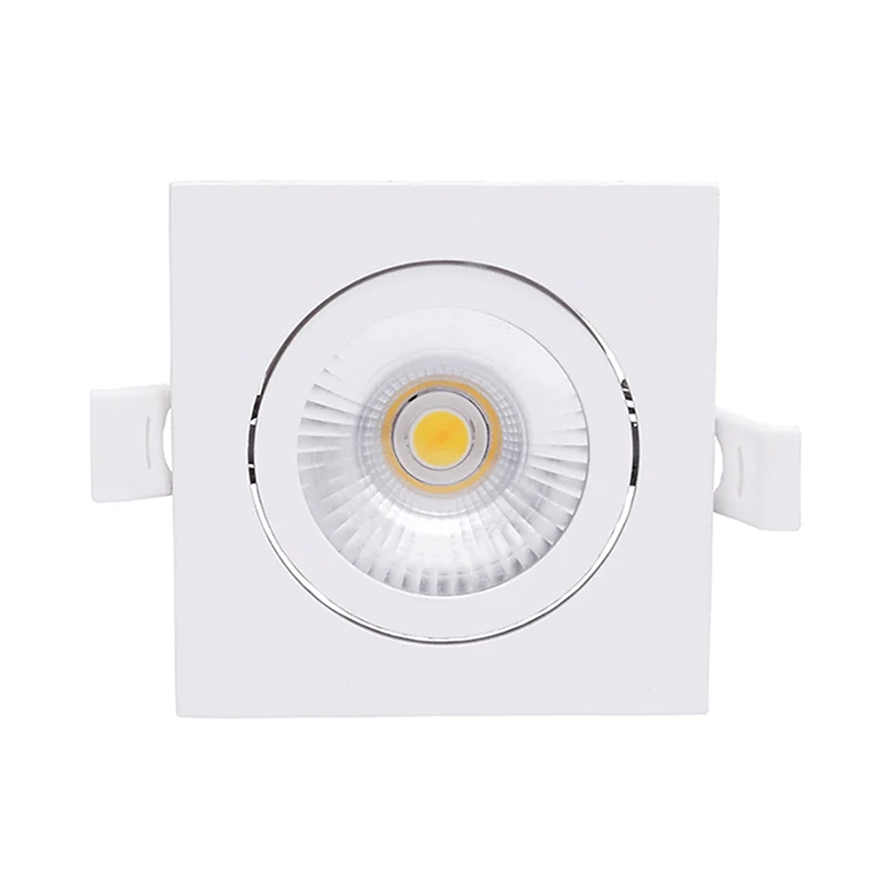 LED Dimmbarer Einbaustrahler 6W | Quadratisch | Ø75mm | Weiß | 2700K warmweiß