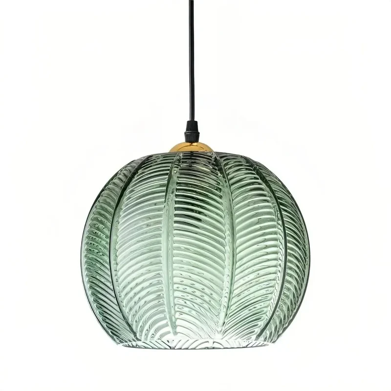 Pendelleuchte Grün Glas Kugel im Vintage Stil fürs Esszimmer