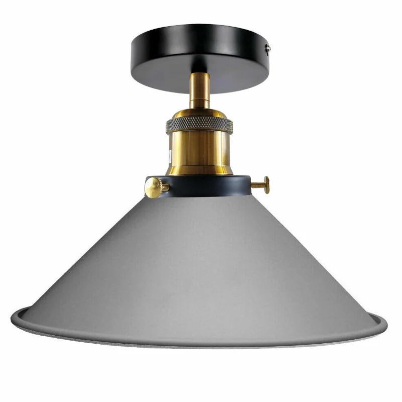 Modern Grau Metall Deckenleuchten E27 Deckenlampen~2982
