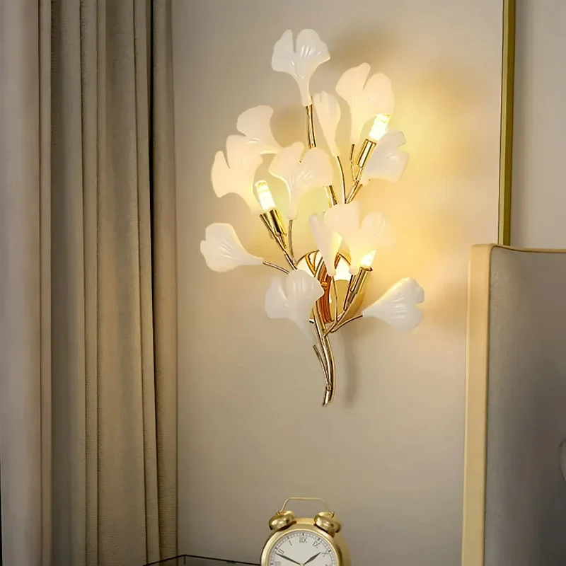Modern Wandleuchte Blatt aus Keramik für Esszimmer