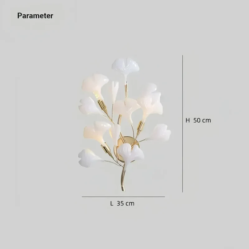 Modern Wandleuchte Blatt aus Keramik für Esszimmer
