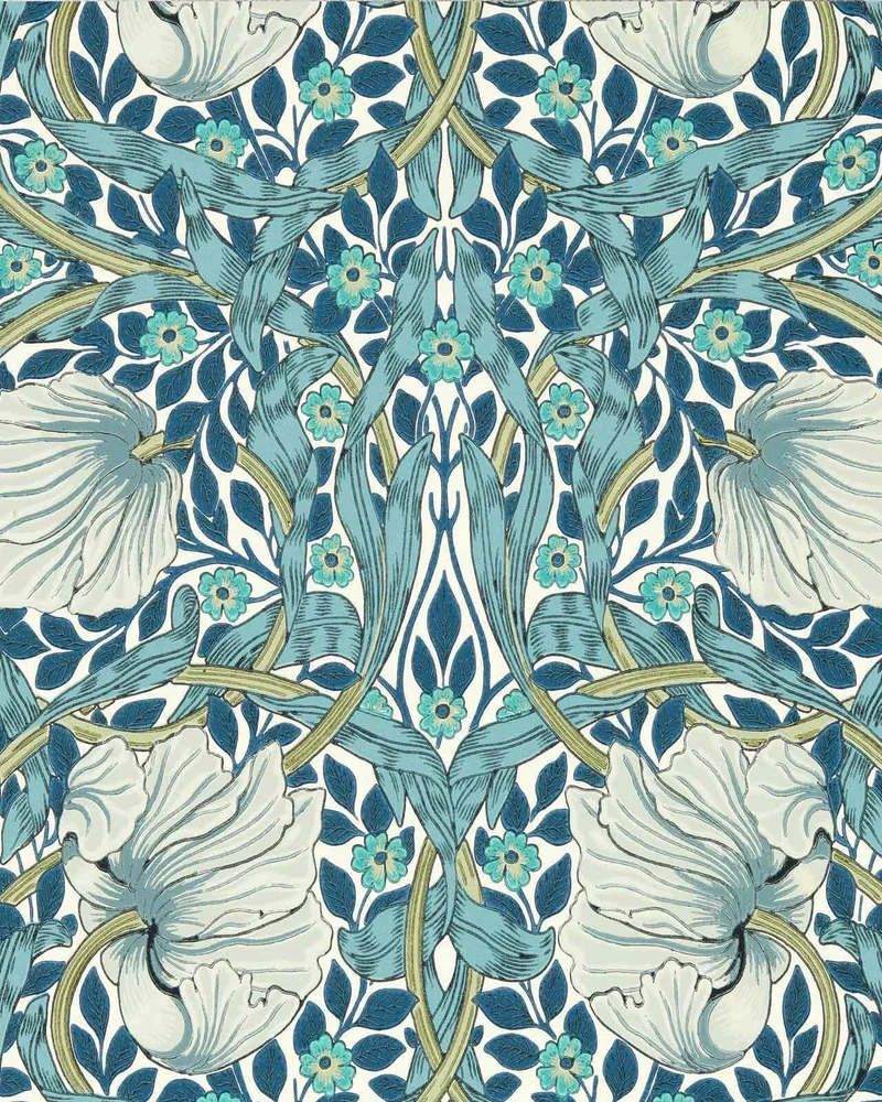 William Morris & Co. Tapet - Pimpernel Cobalt/Mineral