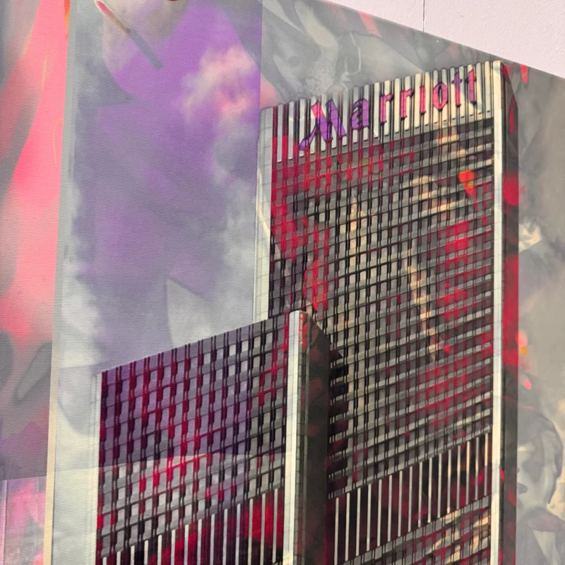 Wandbild 90x90 - Frankfurt Marriott Hotel - Fotodruck auf Leinwand Gebraucht