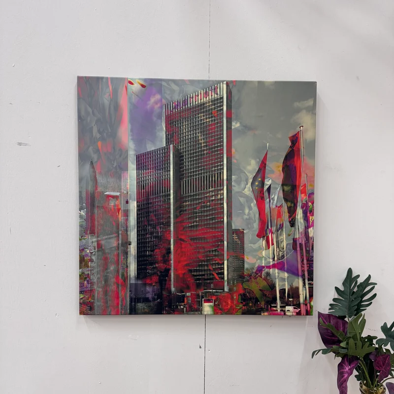 Wandbild 90x90 - Frankfurt Marriott Hotel - Fotodruck auf Leinwand Gebraucht