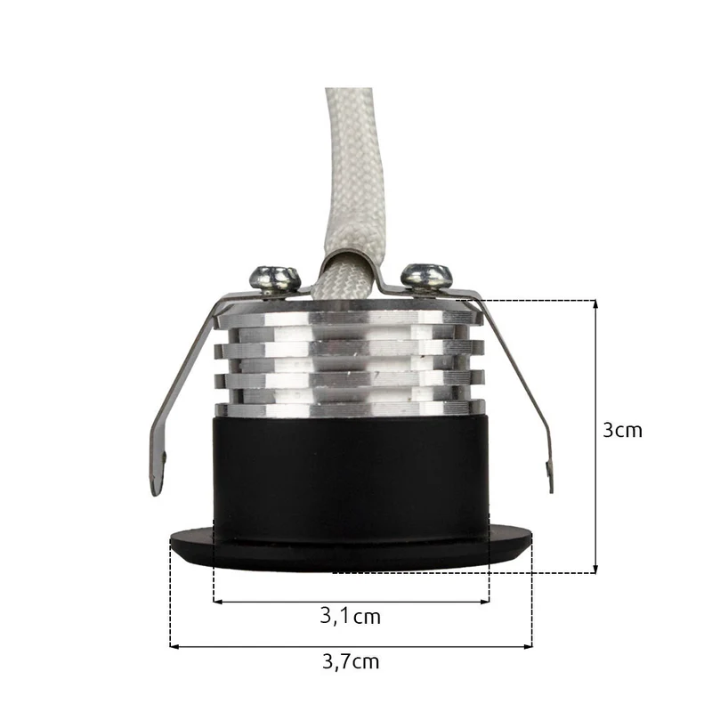 LED-Veranda-Einbaustrahler | Mini | Ø31mm | 1,5W | Dimmbar – Schwarz