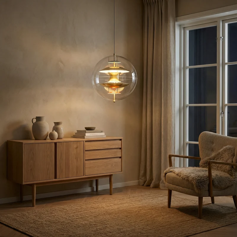 LED Kugel-Pendelleuchte Metall-Finish Zeitgenössisches Ambiente – Harmonie Orbitale