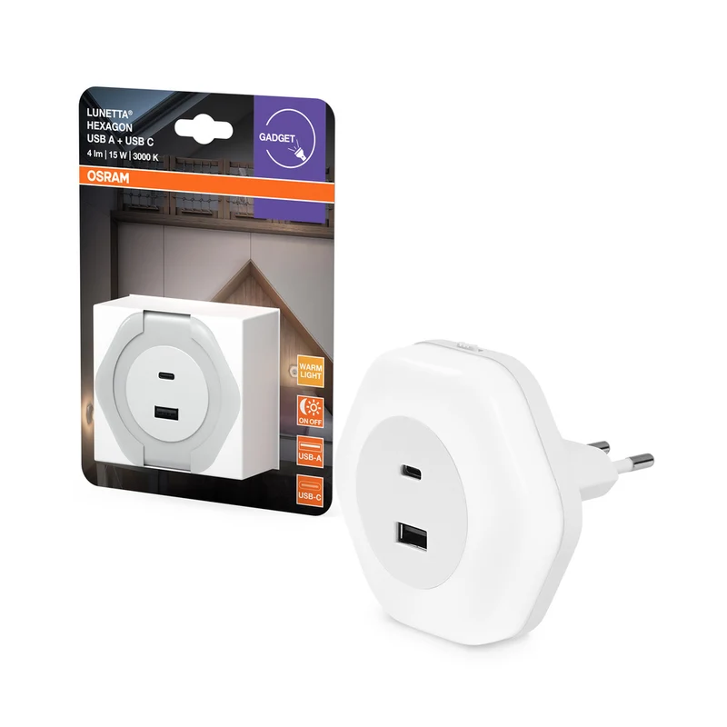 OSRAM LUNETTA HEXAGON Steckdosen-Nachtlicht, 5W, 5lm