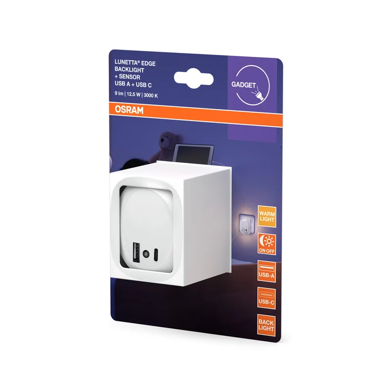 OSRAM LUNETTA EDGE Steckdosen-Nachtlicht, 0,35W, 10lm, weiß