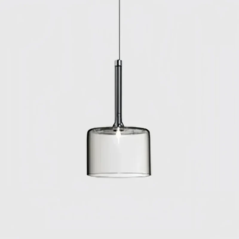 Moderne LED Pendelleuchte aus Glas in Zylinderform für Schlafzimmer