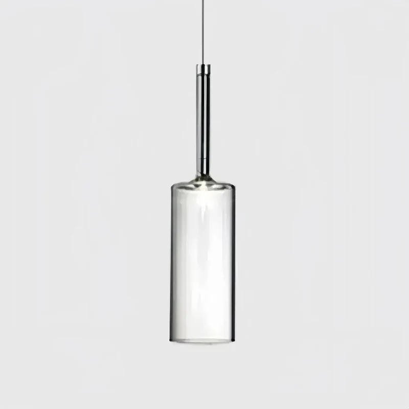 Moderne LED Pendelleuchte aus Glas in Zylinderform für Schlafzimmer