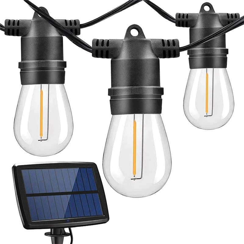 Solar-Lichterkette – Pin-Kabel | 10 Meter | 10 LEDs | Warmes Licht