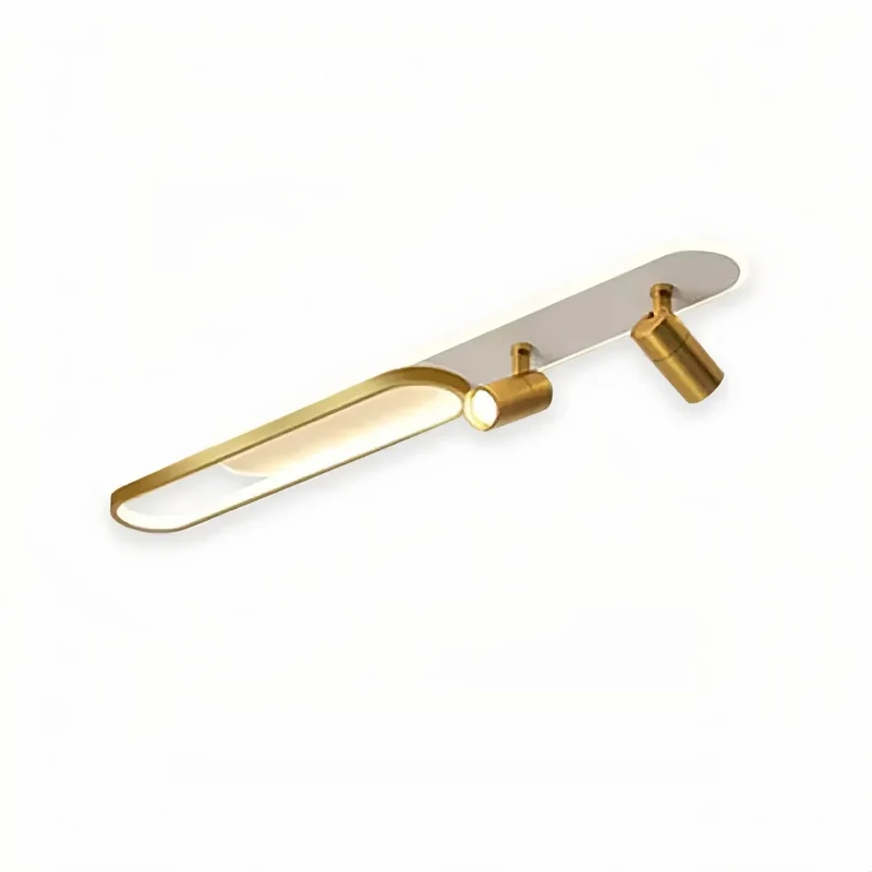 Moderne flache LED Deckenlampe mit schwenkbarem 355° Spot