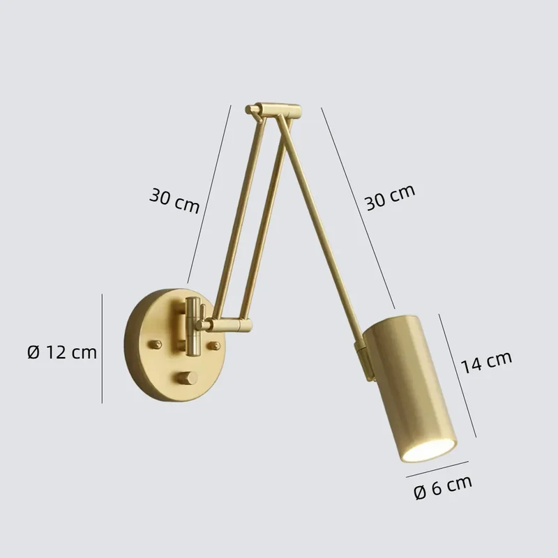 Schwenkbare Wand Leselampe dimmbar, modernes Design für das Schlafzimmer