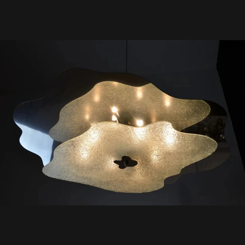 Casa Padrino Luxus Kristall Deckenleuchte Silber Ø 105 x H. 20 cm - Prunkvolle Messing Deckenleuchte mit böhmischem Kristallglas - Barock Möbel - Edel & Prunkvoll