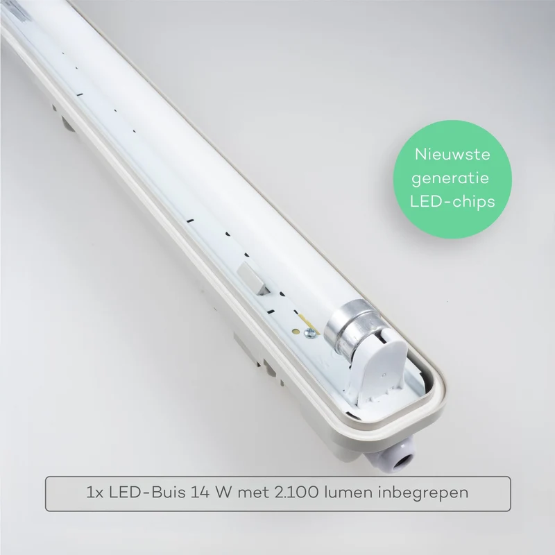 Feuchtraumleuchte 120 cm 18 W Neutralweiß 4000 K Ip65 Led-Wannenleuchte, Austauschbare Led-Röhre, Wand- Oder Deckenmontage, Funktionsleuchte für Innen- und Außenbereiche 2400112_04 - Proventa