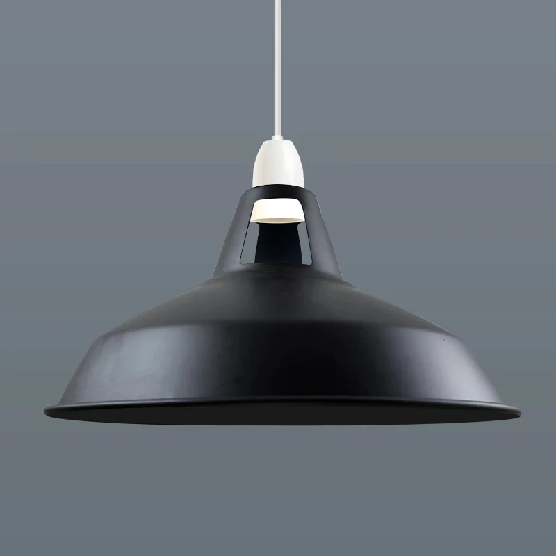 Ledsone Metall-Lampenschirm Schwarz 30cm Easy Fit ~1728