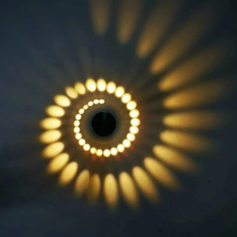 LED-Wandleuchte aus Aluminium mit Spiral-Lichteffekt für Flur