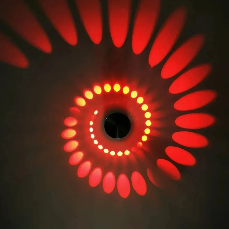 LED-Wandleuchte aus Aluminium mit Spiral-Lichteffekt für Flur