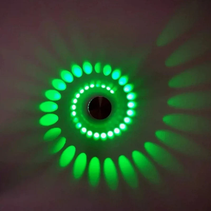 LED-Wandleuchte aus Aluminium mit Spiral-Lichteffekt für Flur