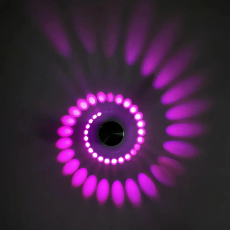 LED-Wandleuchte aus Aluminium mit Spiral-Lichteffekt für Flur