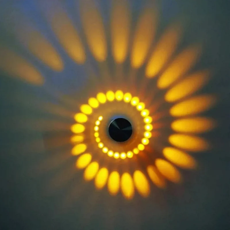 LED-Wandleuchte aus Aluminium mit Spiral-Lichteffekt für Flur