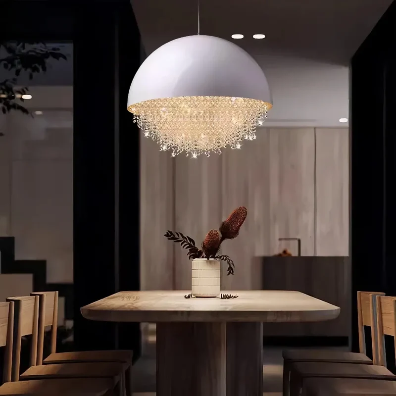 Kristall Pendelleuchte Kugel mit LED für Esszimmer