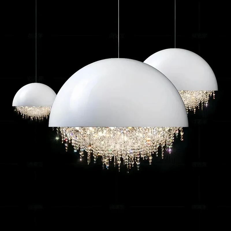 Kristall Pendelleuchte Kugel mit LED für Esszimmer