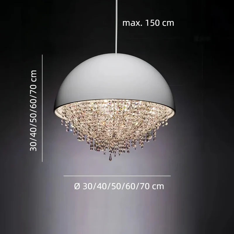 Kristall Pendelleuchte Kugel mit LED für Esszimmer