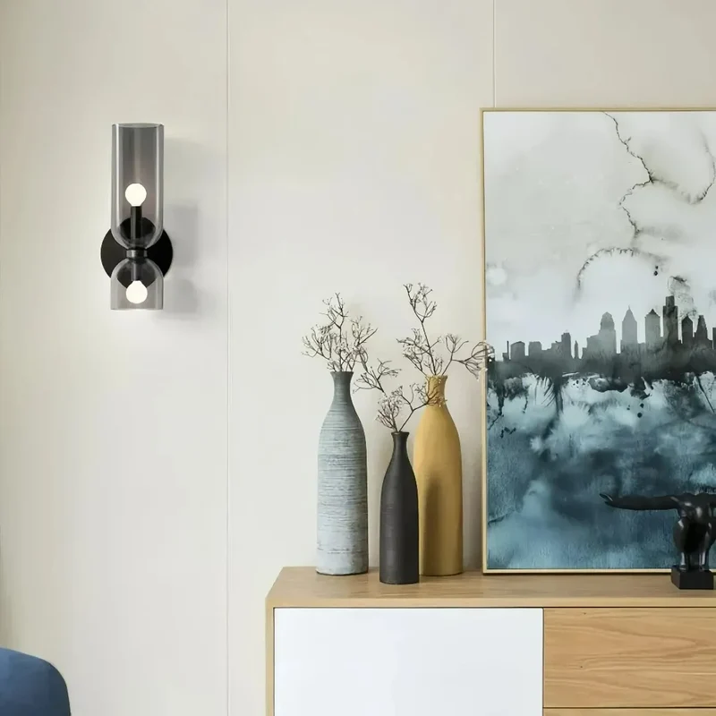 LED Wandleuchte aus Glas, Up-&-Down Licht, modern, für Schlafzimmer