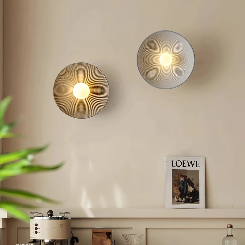 LED Wandleuchte Innen, Rund, Japanischer Stil fürs Schlafzimmer