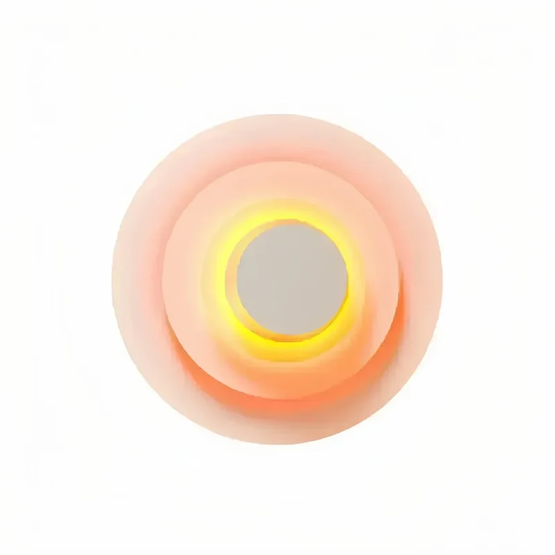 Moderne LED-Wandleuchte in Blumenform – rund & flach, aus Metall