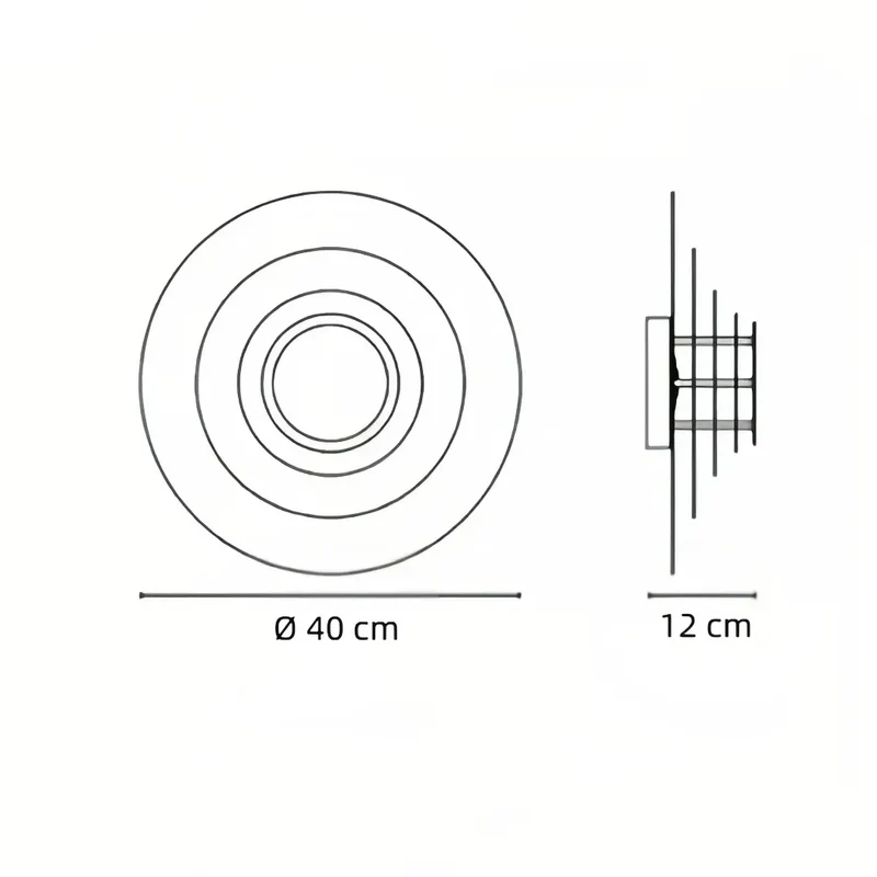 Moderne LED-Wandleuchte in Blumenform – rund & flach, aus Metall