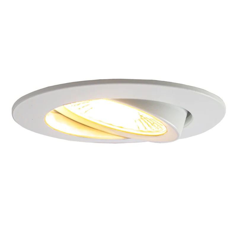MIRAN Weißer flacher LED-Einbaustrahler | 5 W/7 W | Dimmbar | 68 mm | IP65 wasserdicht | CCT