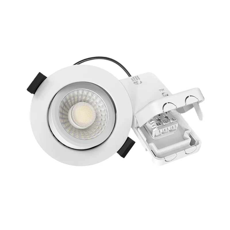 MIRAN Weißer flacher LED-Einbaustrahler | 5 W/7 W | Dimmbar | 68 mm | IP65 wasserdicht | CCT