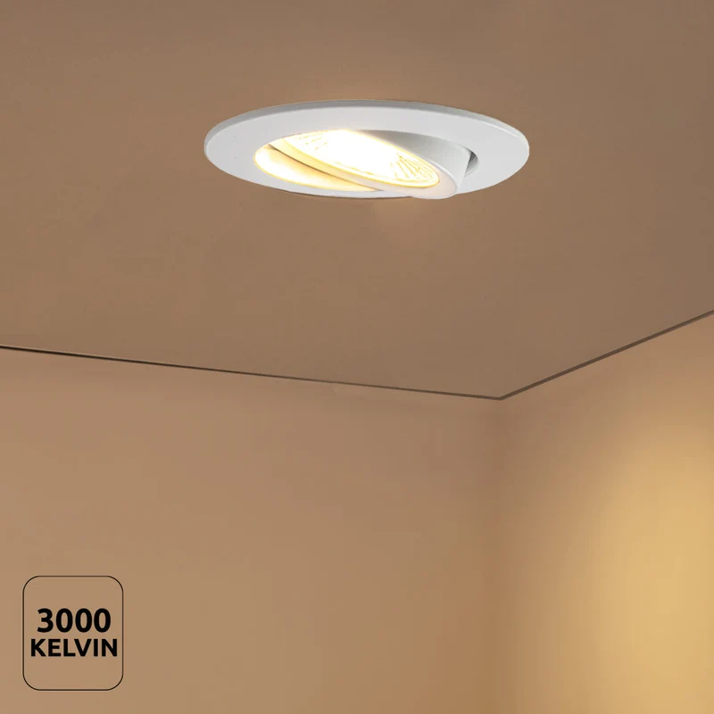 MIRAN Weißer flacher LED-Einbaustrahler | 5 W/7 W | Dimmbar | 68 mm | IP65 wasserdicht | CCT