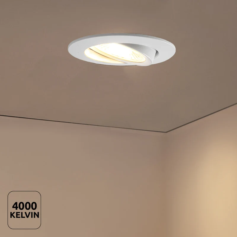 MIRAN Weißer flacher LED-Einbaustrahler | 5 W/7 W | Dimmbar | 68 mm | IP65 wasserdicht | CCT