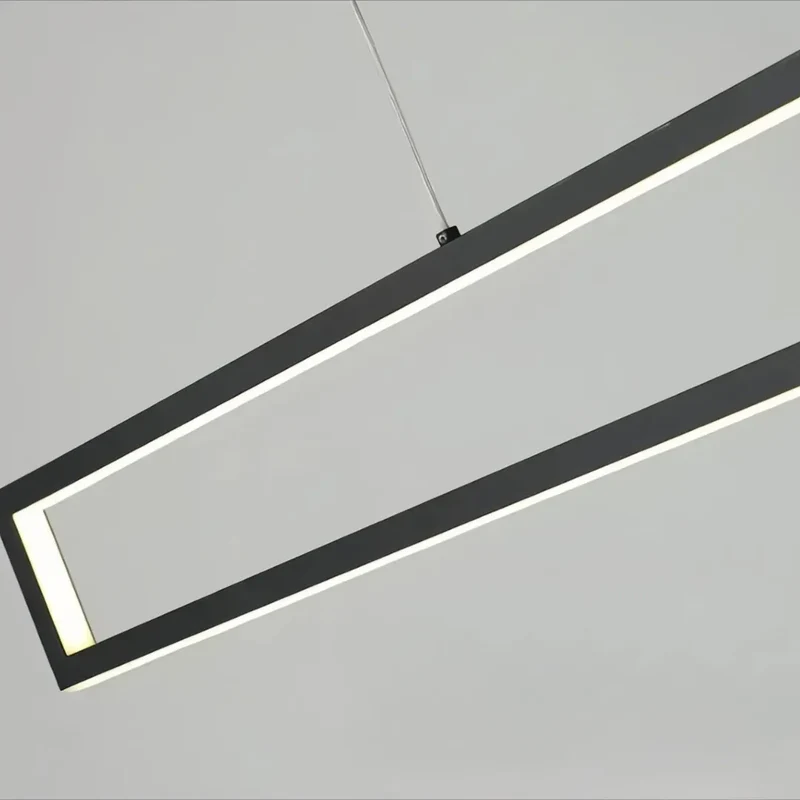 Moderne Pendelleuchte rechteckig in Schwarz, dimmbar – ideal für Esszimmer