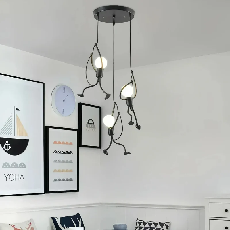 Moderne LED-Pendelleuchte im Iron-Man-Stil für das Esszimmer