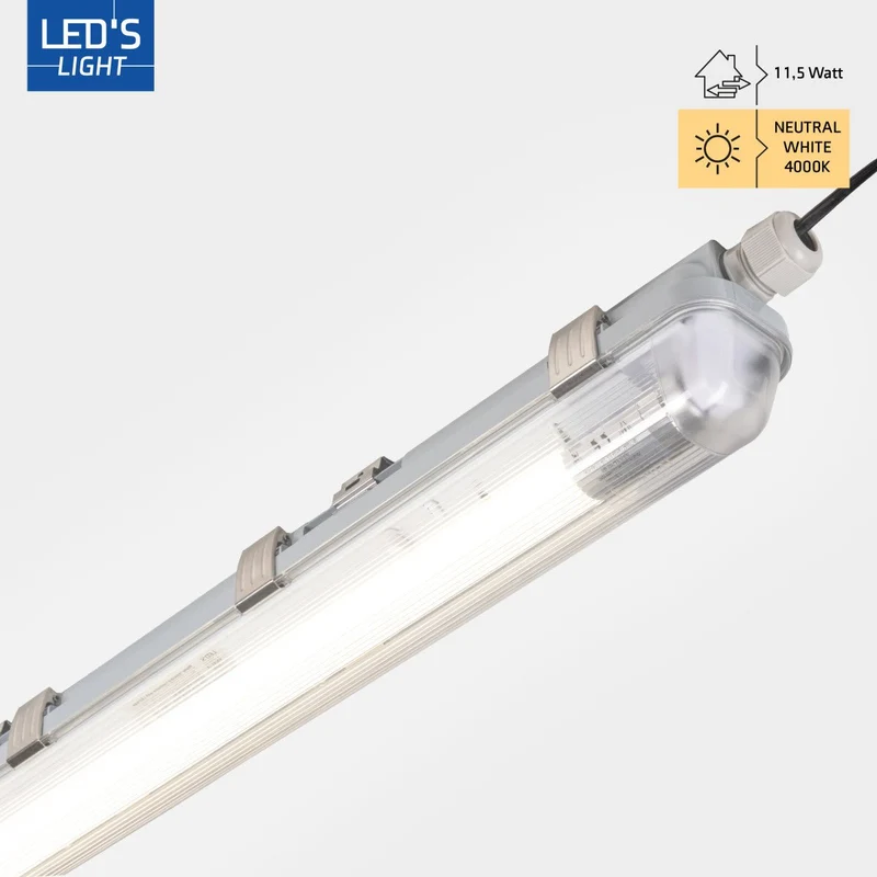 Feuchtraumleuchte mit LED-Röhre 150 cm 20,5W neutralweiß IP65 G13 - LED's Light