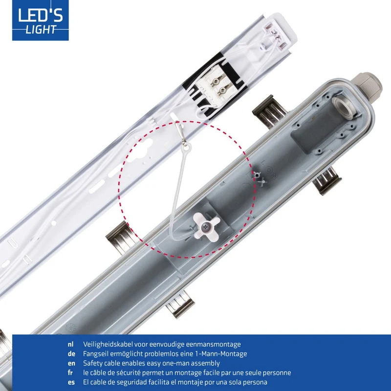 Feuchtraumleuchte mit LED-Röhre 150 cm 20,5W neutralweiß IP65 G13 - LED's Light