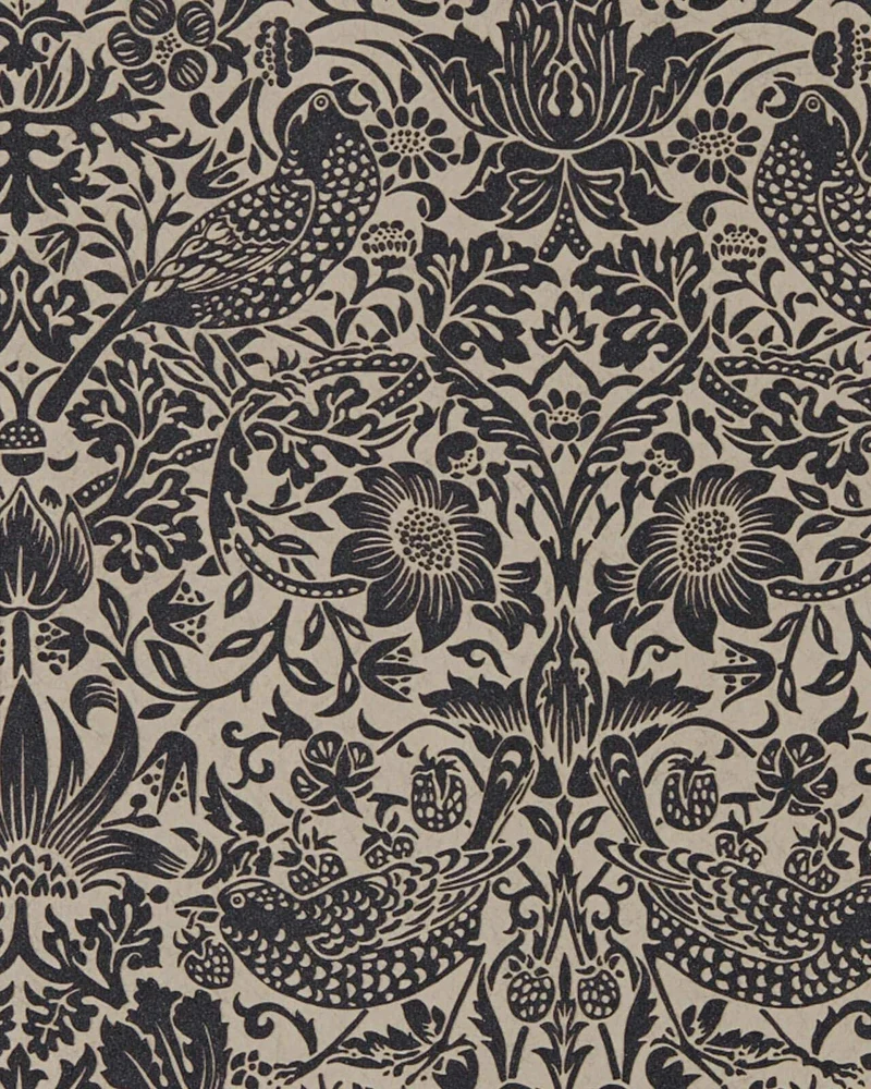 William Morris & Co. Tapet - Pure Strawberry Thief Gilver/Graphite