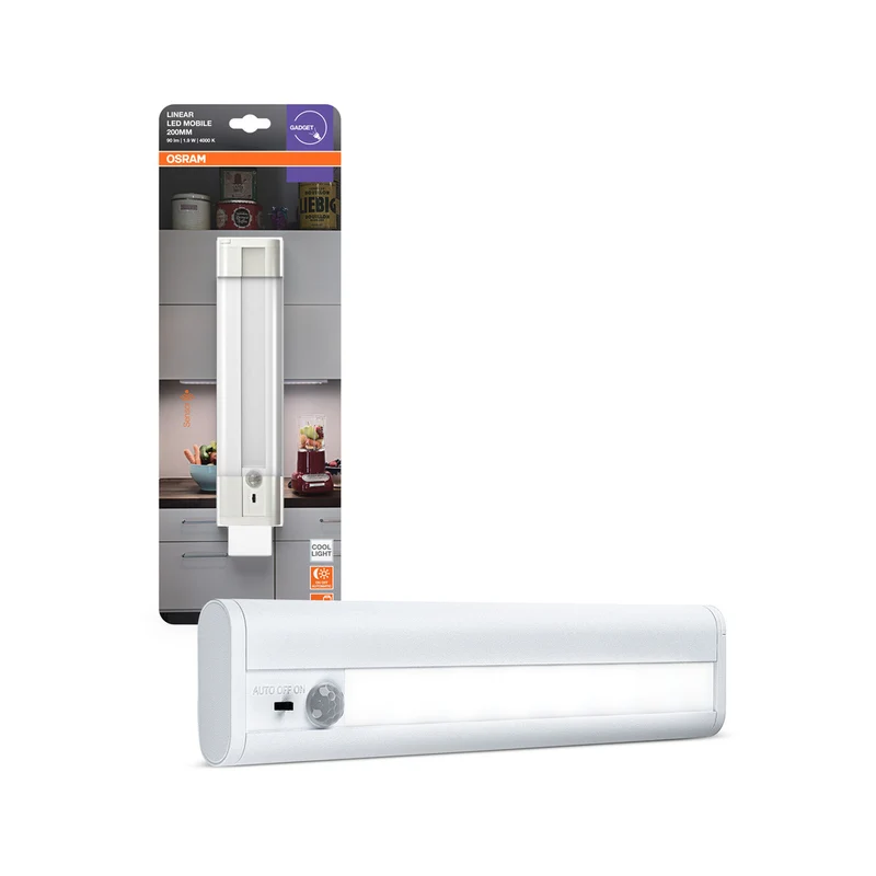 OSRAM Linear LED Mobile Batterie Unterbauleuchte 21,4cm mit Sensor 1,9W / 4000K Kaltweiß