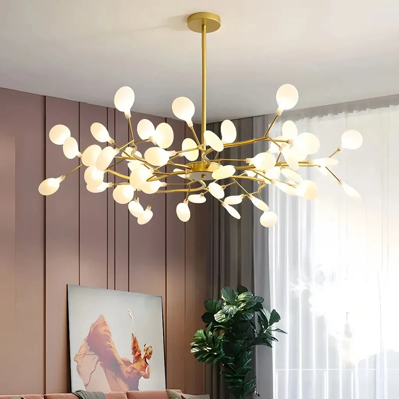 LED Kronleuchter modern mit Blattdesign für das Wohnzimmer