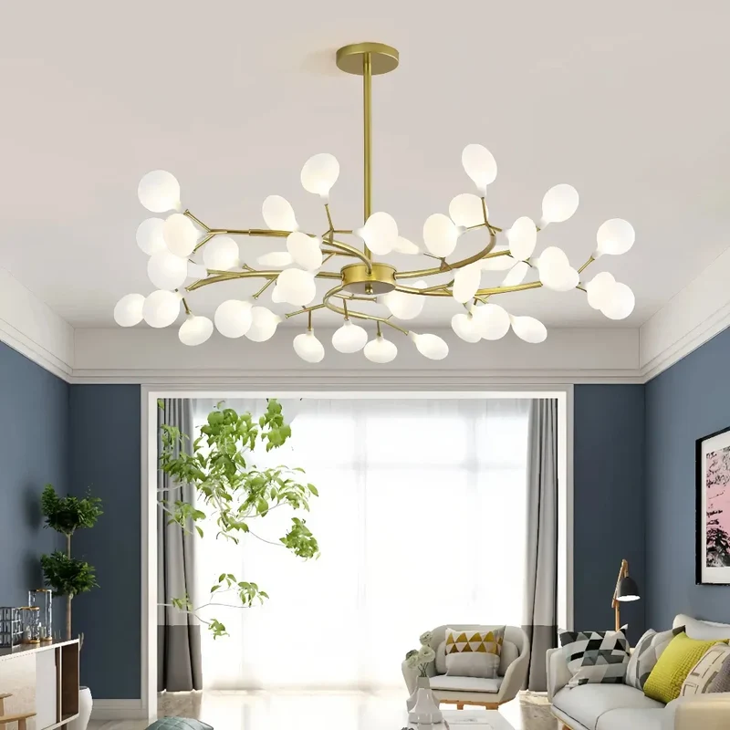 LED Kronleuchter modern mit Blattdesign für das Wohnzimmer