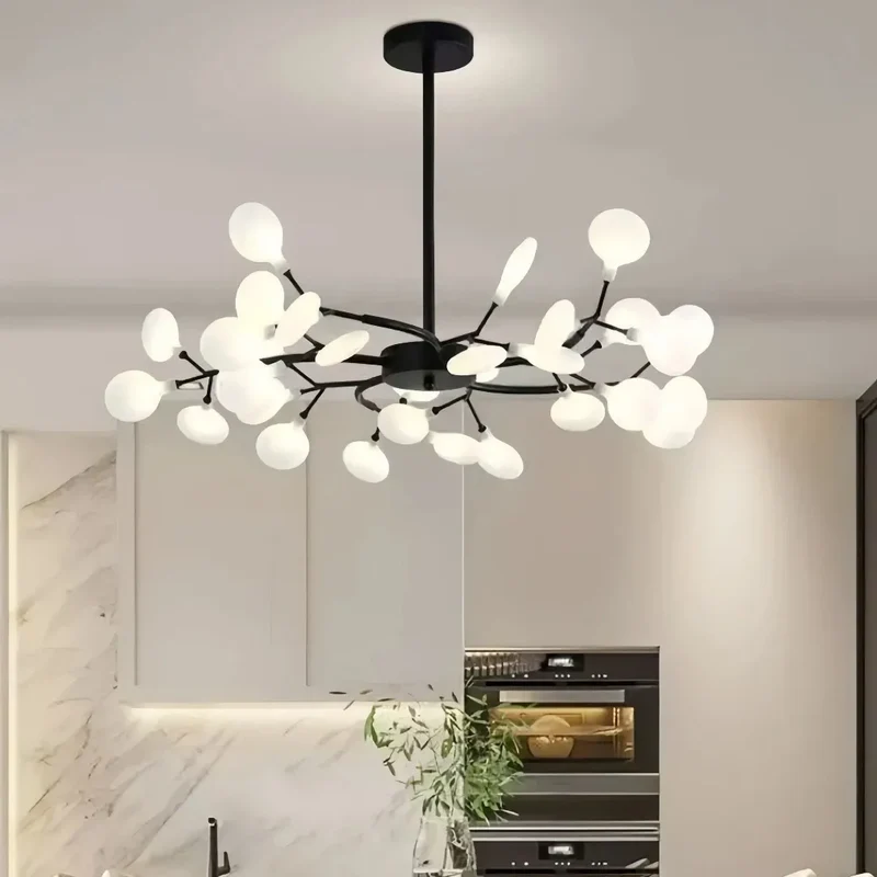 LED Kronleuchter modern mit Blattdesign für das Wohnzimmer