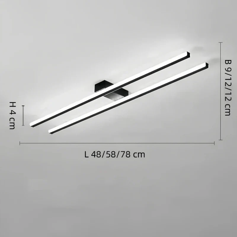 LED Deckenleuchte länglich – Modernes Design aus Metall