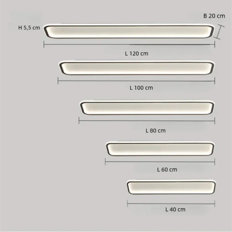 LED Deckenleuchte flach rechteckig, minimalistisches Design, Dimmbar