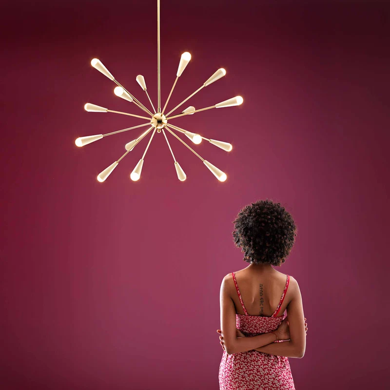 Brass Chandelier SPUTNIK by Stilnovo