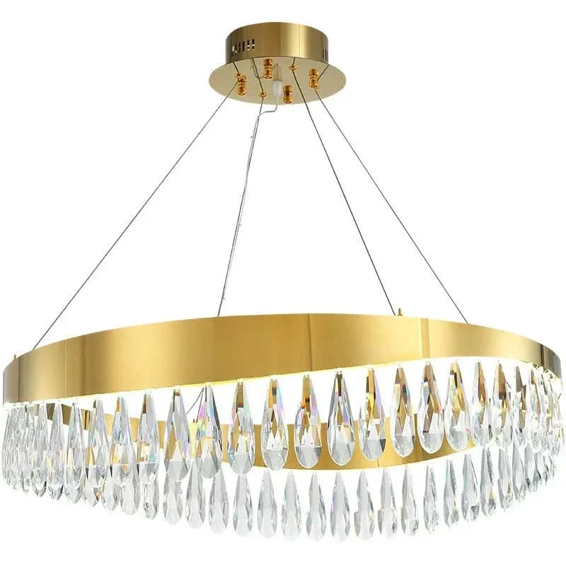 Luxuriöser, höhenverstellbarer Kronleuchter im glänzenden Design – Aurora