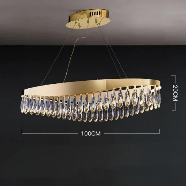 Luxuriöser, höhenverstellbarer Kronleuchter im glänzenden Design – Aurora